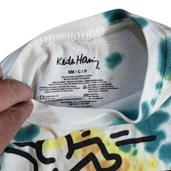 Keith Haring Tie Dye Skateboarder T-shirt Tee Size Small - Picture 3 of 4